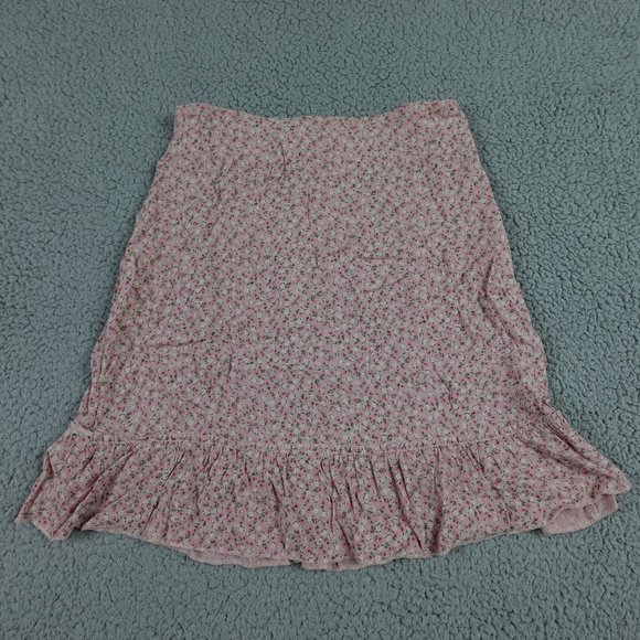 Brandy Melville Dresses & Skirts - Brandy Melville Floral Mini Skirt Womens Pink Zipper Cottagecore Fairy Dainty